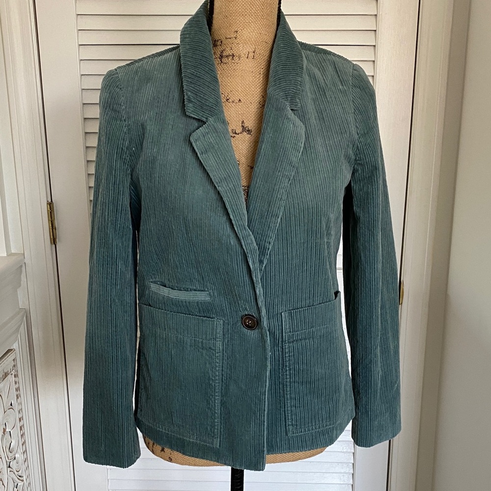 Madewell Teal Corduroy Blazer